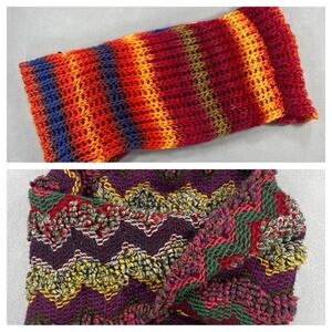 Lot of 2 Knit Scarves Multi Color